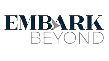 Embark Beyond logo: blue 'EMBARK' text with a star motif above, and gray 'BEYOND' below.