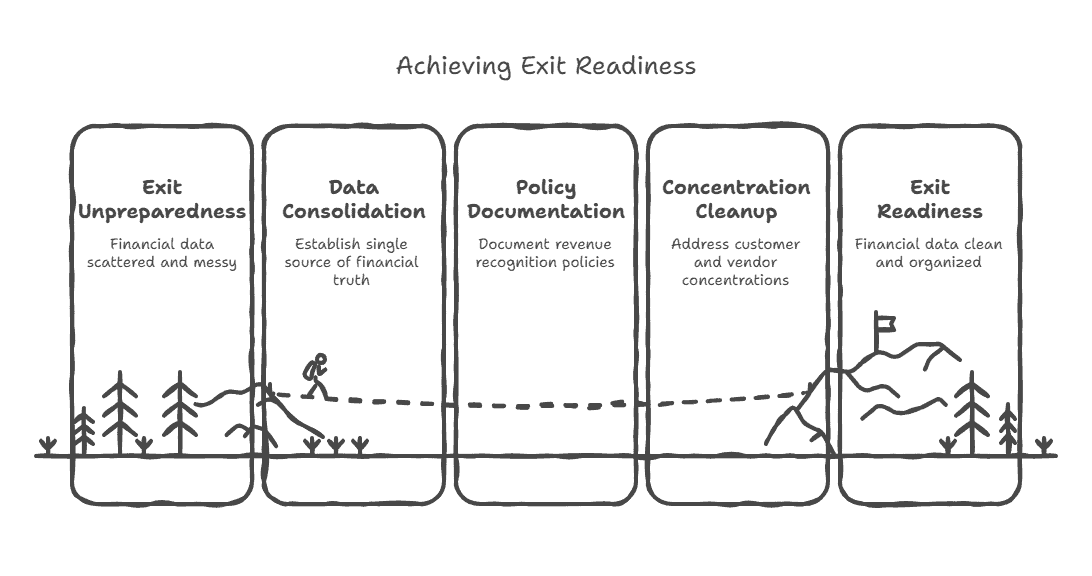 Financial data analysis for exit readiness and strategic growth.